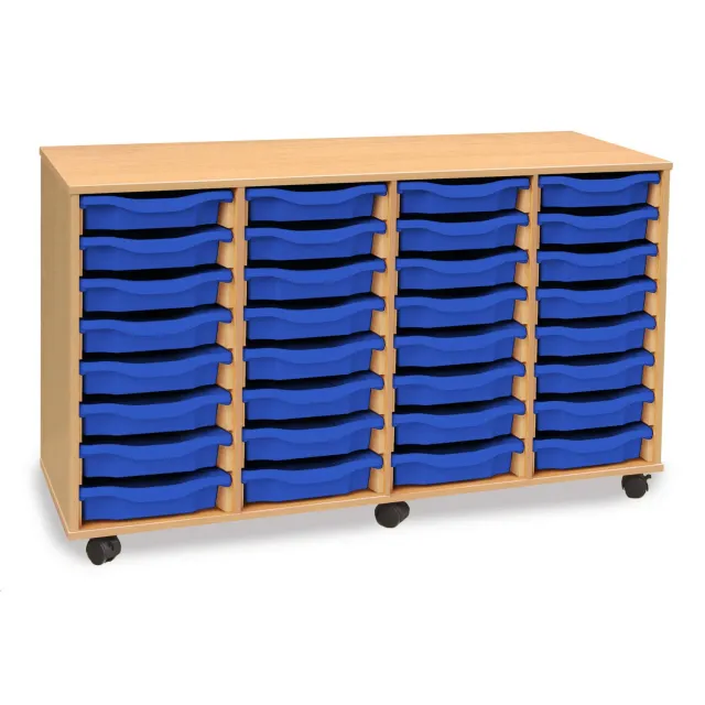 Monarch 32 opbergkast enkel beuken 32 bakken blauw