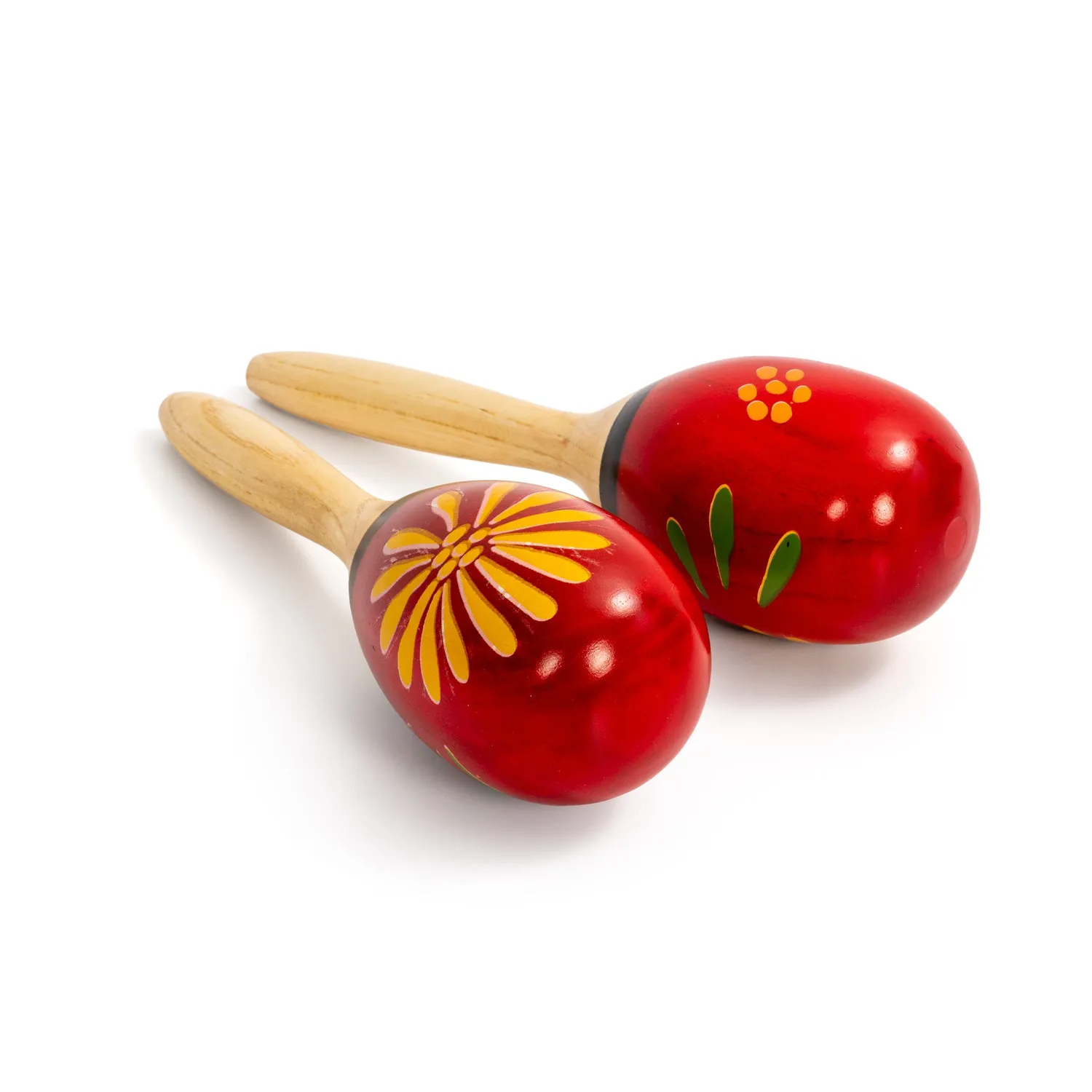 Percussion Plus maracas houten paar bloemen