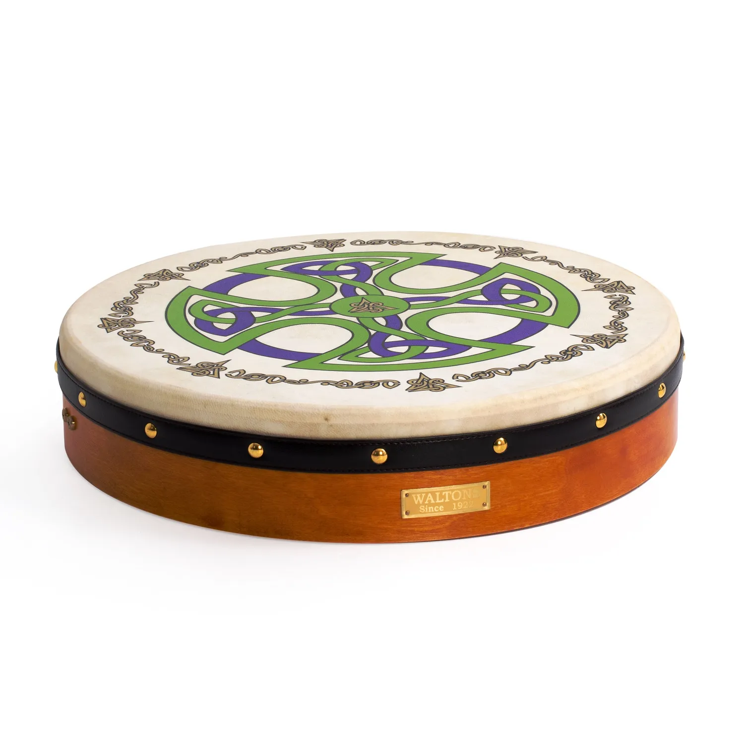 Percussion Plus Brosna Cross bodhran 18 inch met tas natuurvel