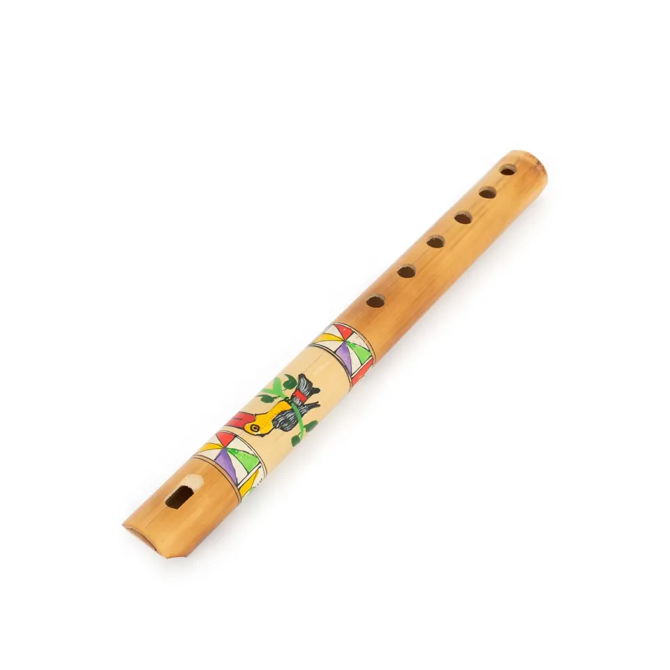 Percussion Plus Honestly Made fluit bamboe Peruaans beschilderd