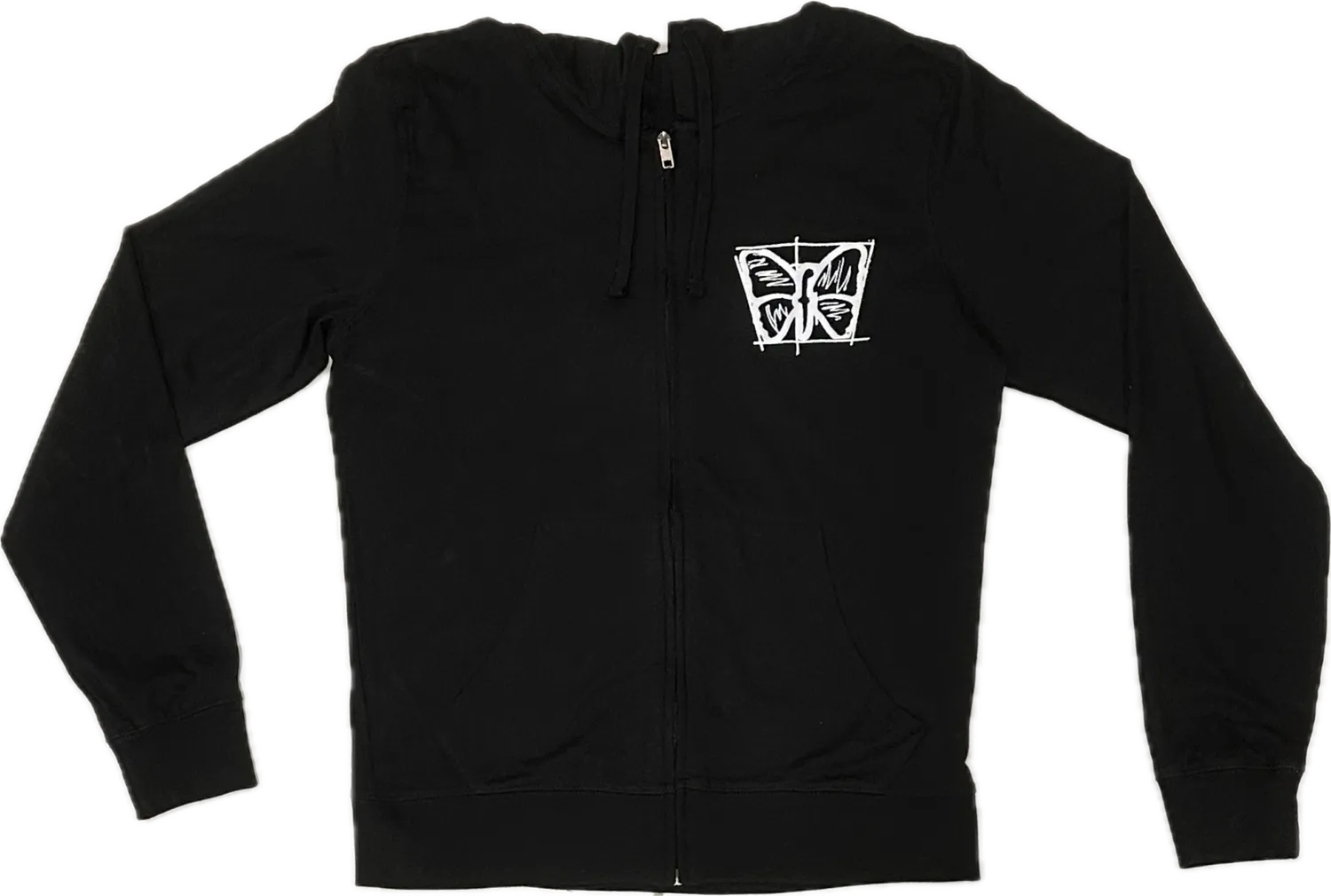 Fodera Sketch hoodie met rits zwart katoen Large