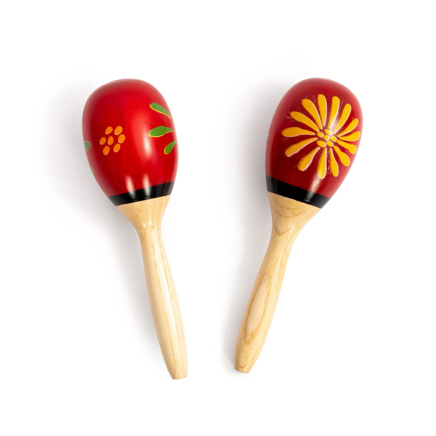 Percussion Plus maracas houten paar bloemen