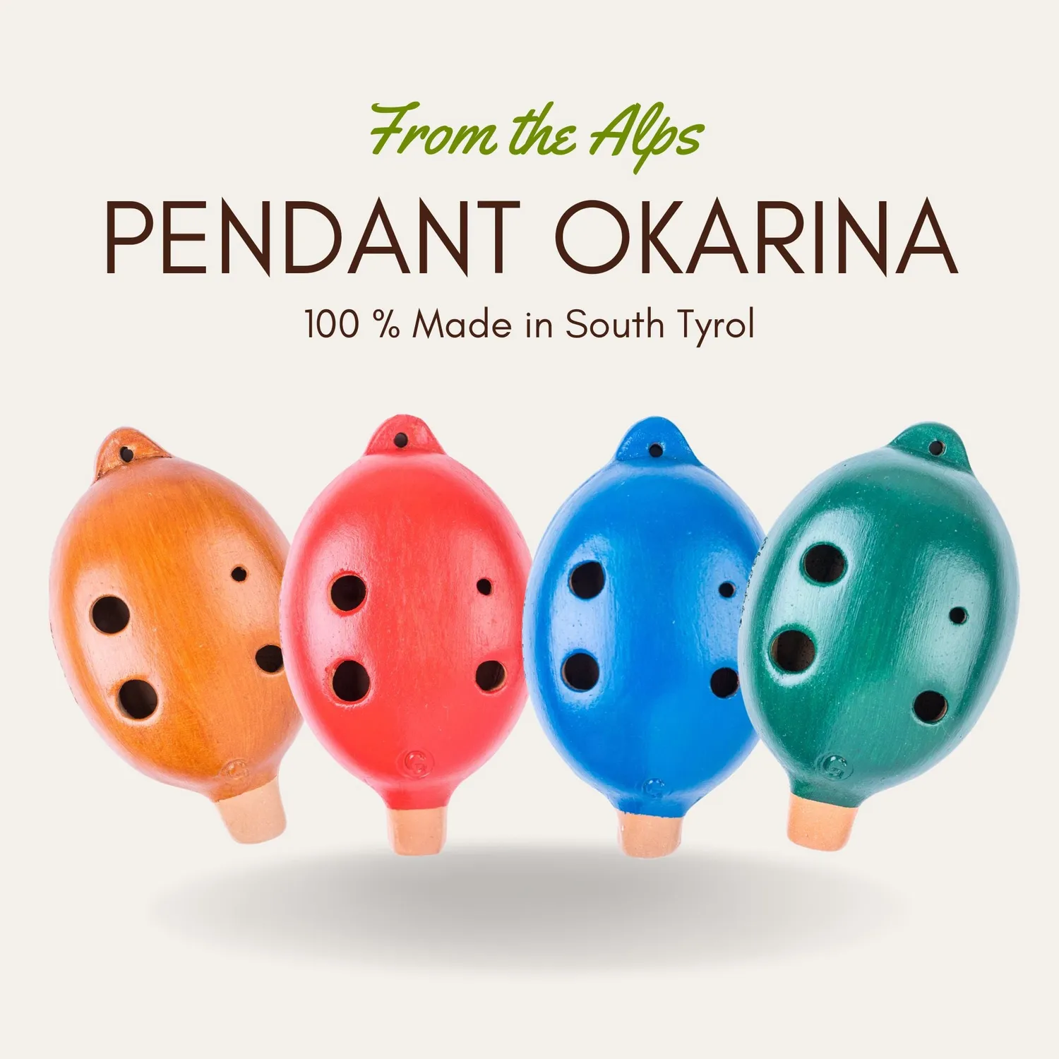 Plaschke hanger-ocarina 4-gaats terracotta bruin