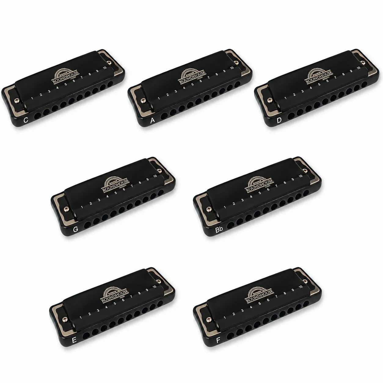 Bushman Roundhouse Multi-Key mondharmonicaset meertoons