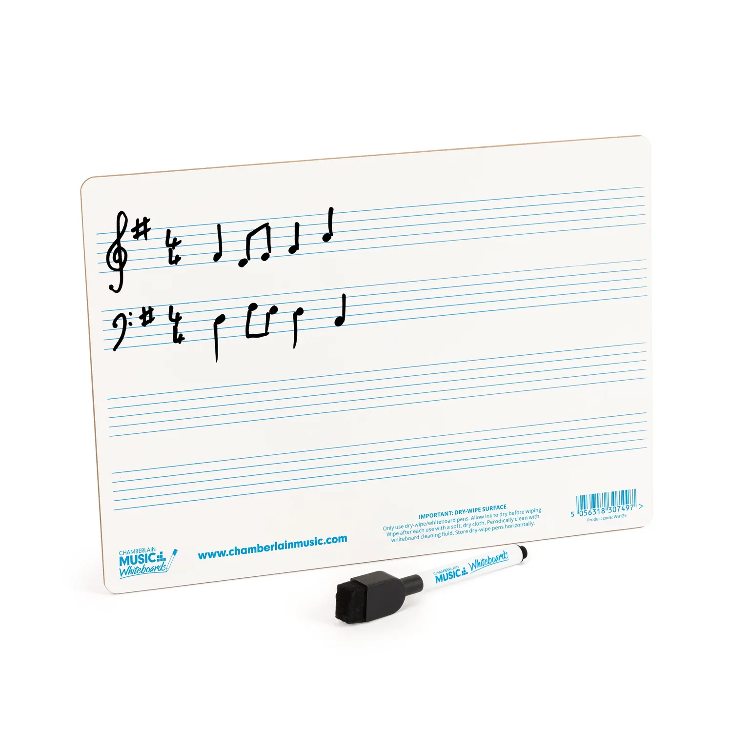 Chamberlain Music WB125 muziek whiteboard A4 4 balken