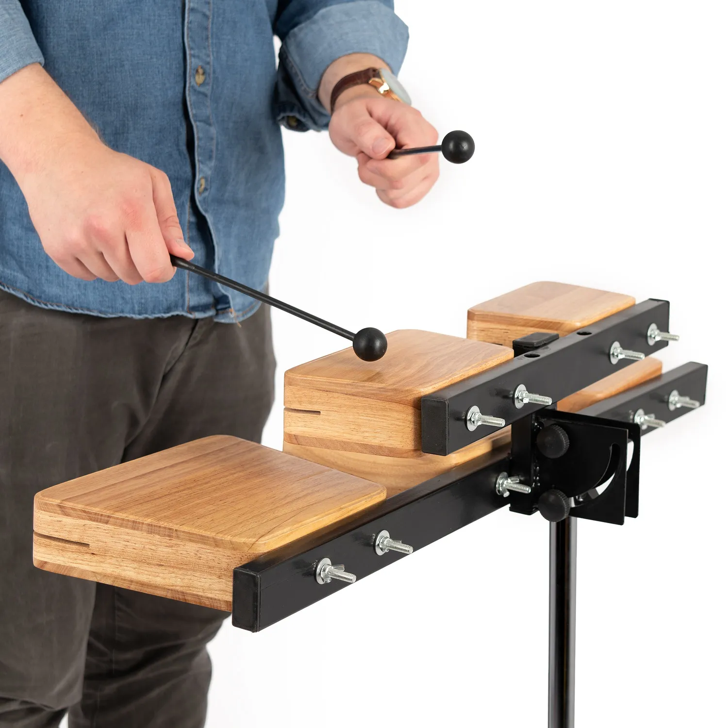 Percussion Plus temple blocks 5 blokken met statief