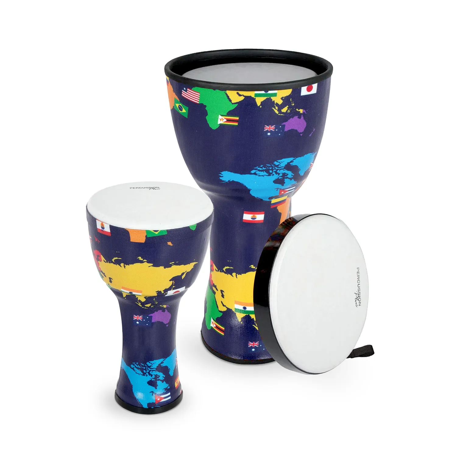 Percussion Plus Nesting djembe set 8 10 12 Slap-print