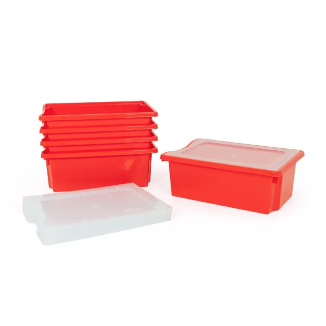 Monarch 5x 20L extra strong opbergbox rood met deksel