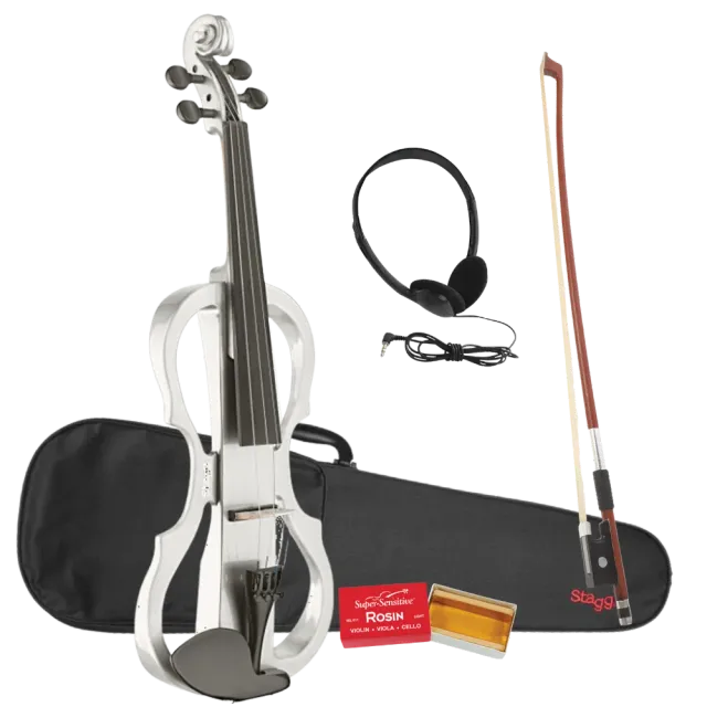 Stagg EVN X-4/4 elektrische viool 4/4 wit complete set