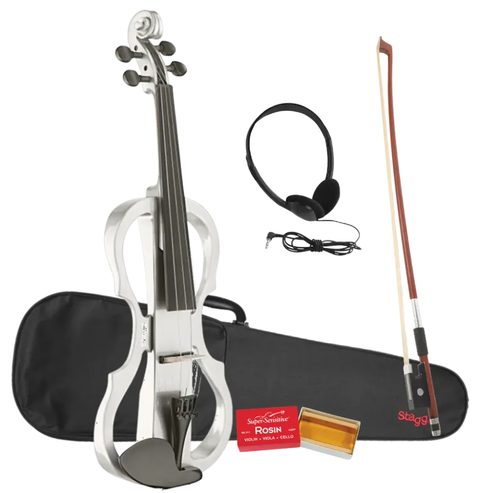 Stagg EVN X-4/4 elektrische viool 4/4 wit complete set