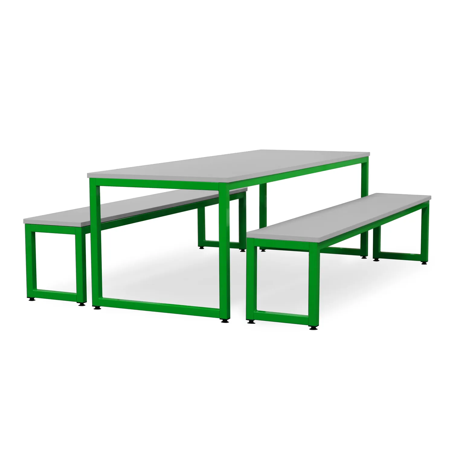 Monarch eettafel met banken school donkergrijs