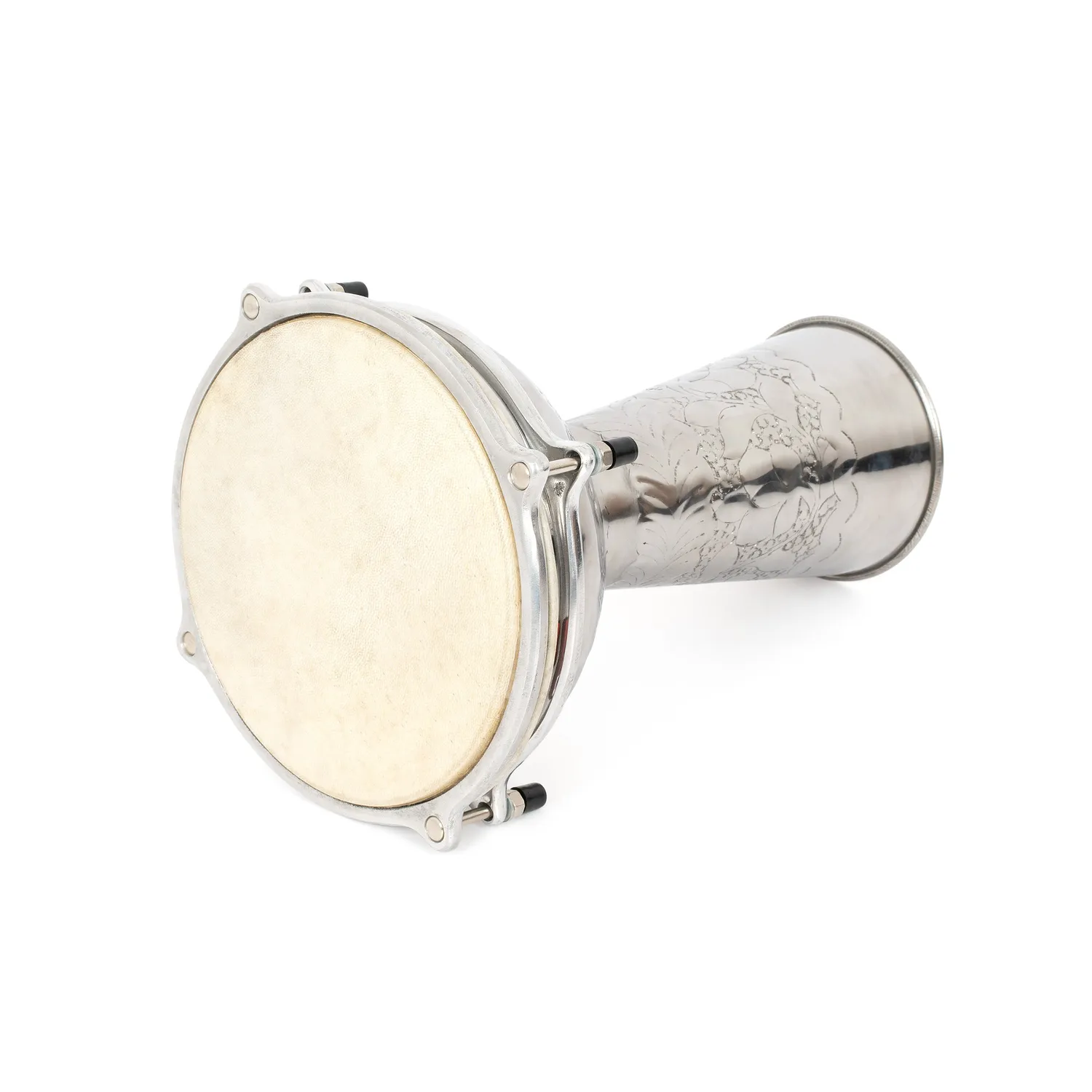 Percussion Plus doumbek nikkel 10 inch bewerkt