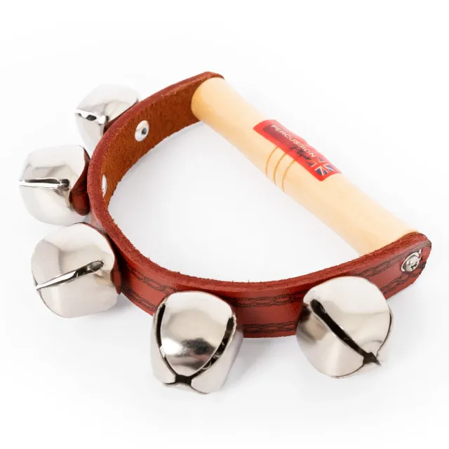 Percussion Plus Sleigh Bells bel 5 bellen houten steel