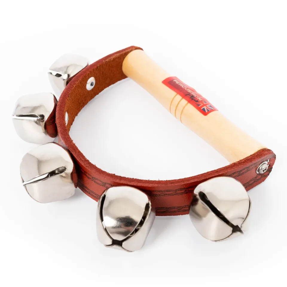 Percussion Plus Sleigh Bells bel 5 bellen houten steel
