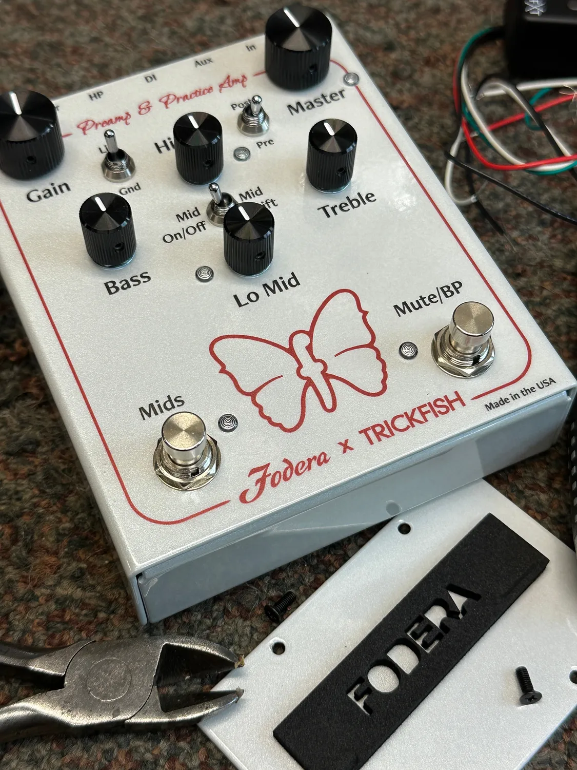 Fodera x Trickfish preamp oefenversterker 4-bands