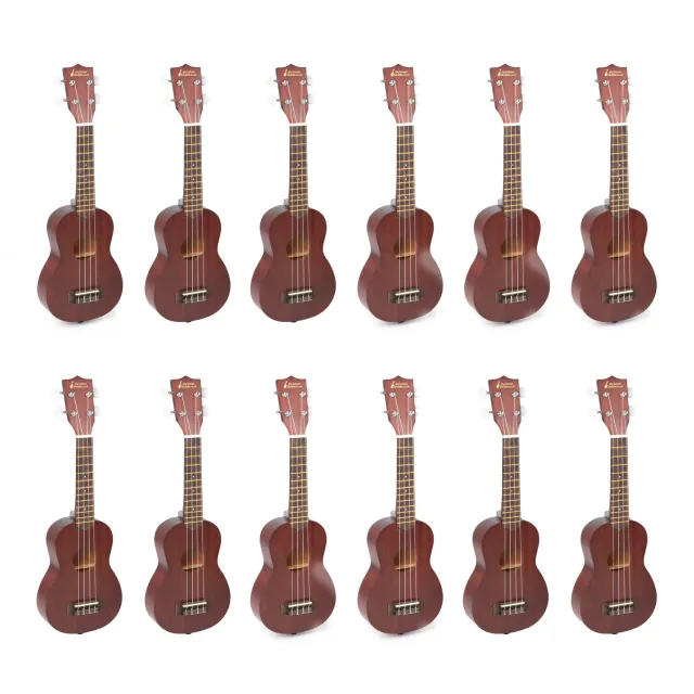 My School Ukulele sopraan ukelele 12-pack rood
