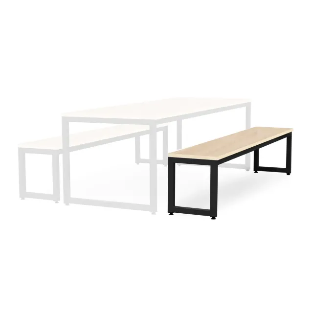 Monarch eetbank esdoorn 200 cm staal frame