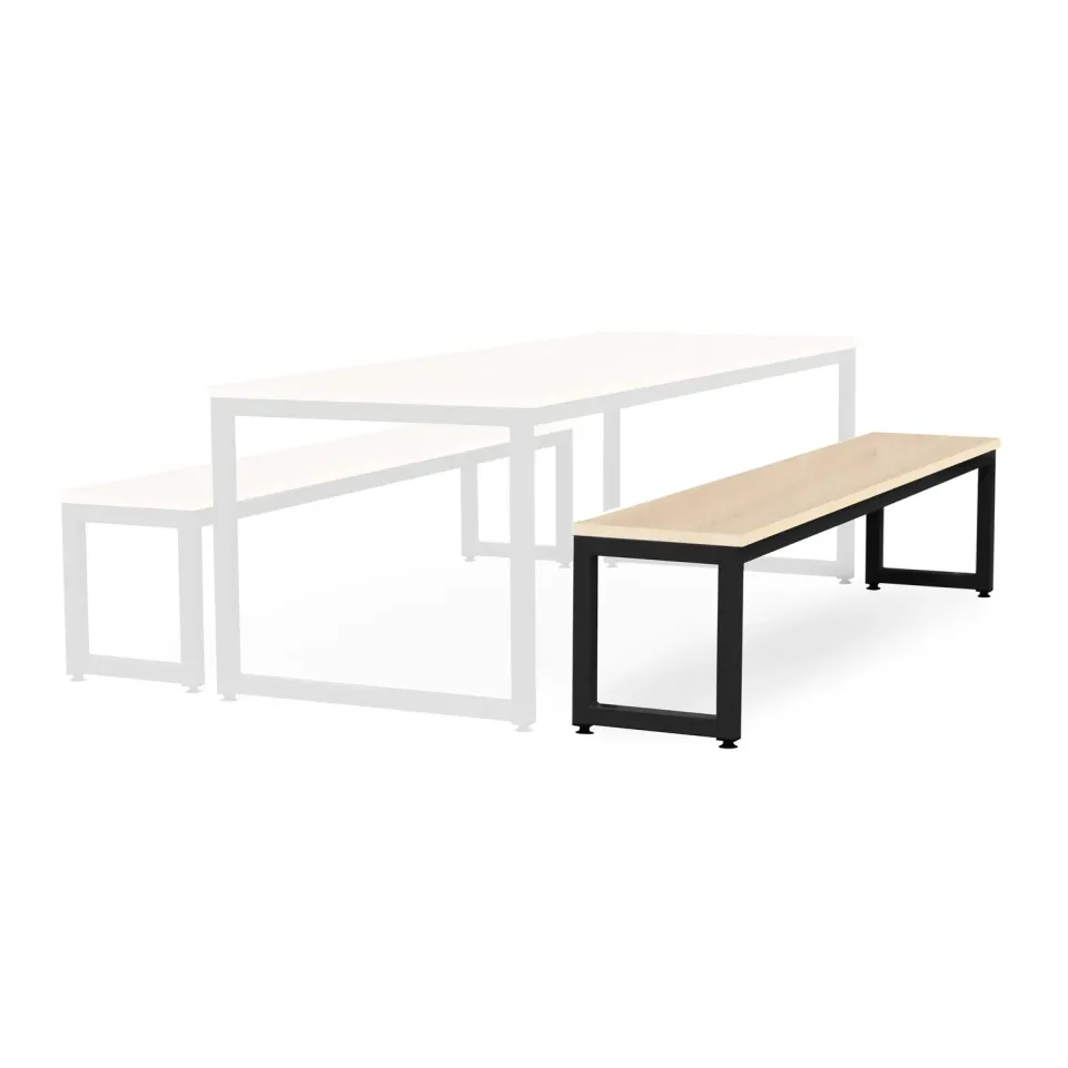Monarch eetbank esdoorn 200 cm staal frame