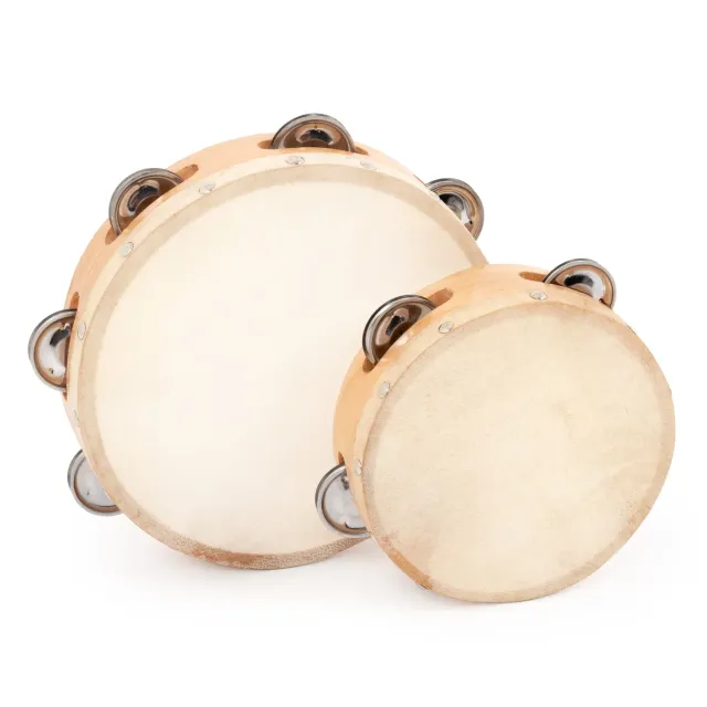 Percussion Plus naturel tamboerijn set 6 en 8 inch