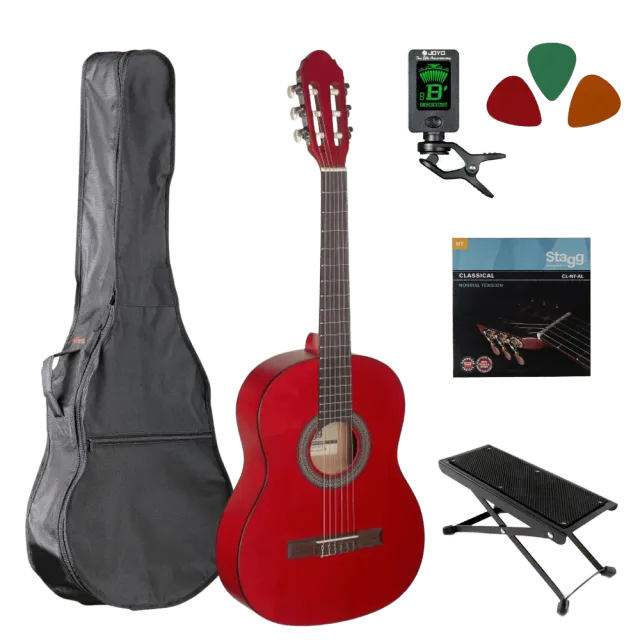 Music All In Starter 3/4 klassieke gitaar rood complete set