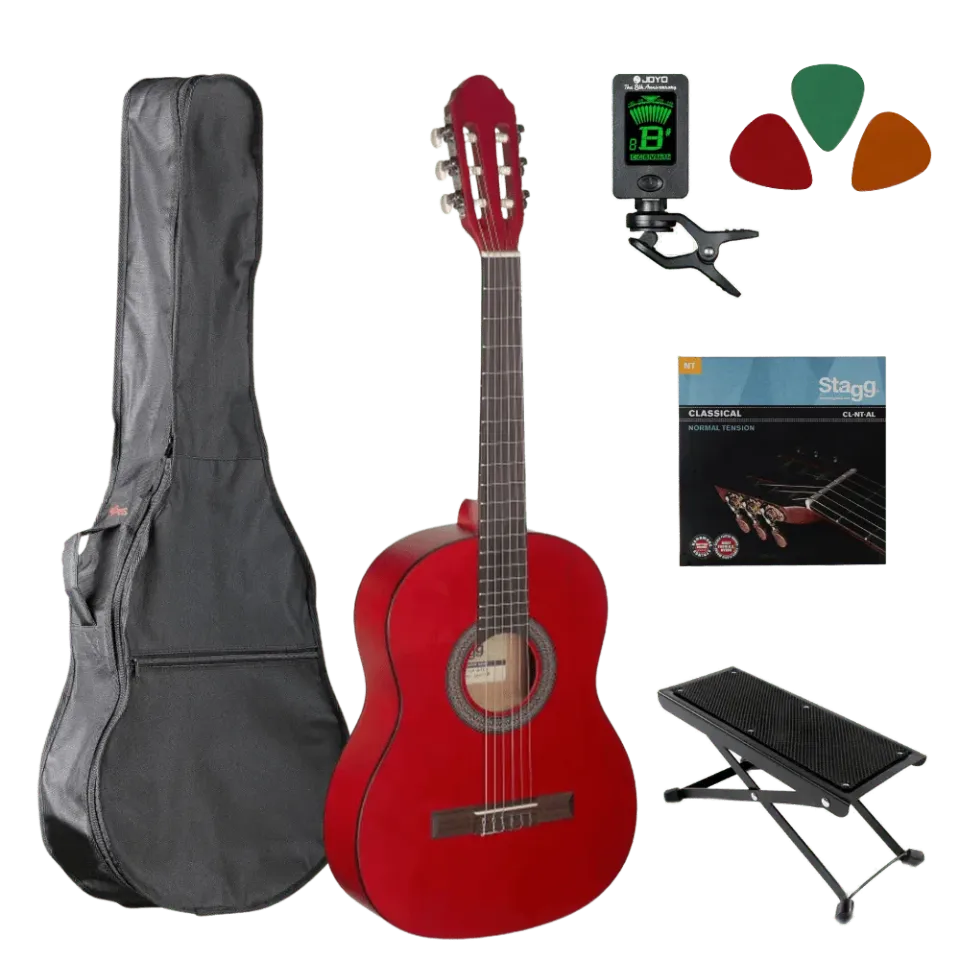 Music All In Starter 3/4 klassieke gitaar rood complete set
