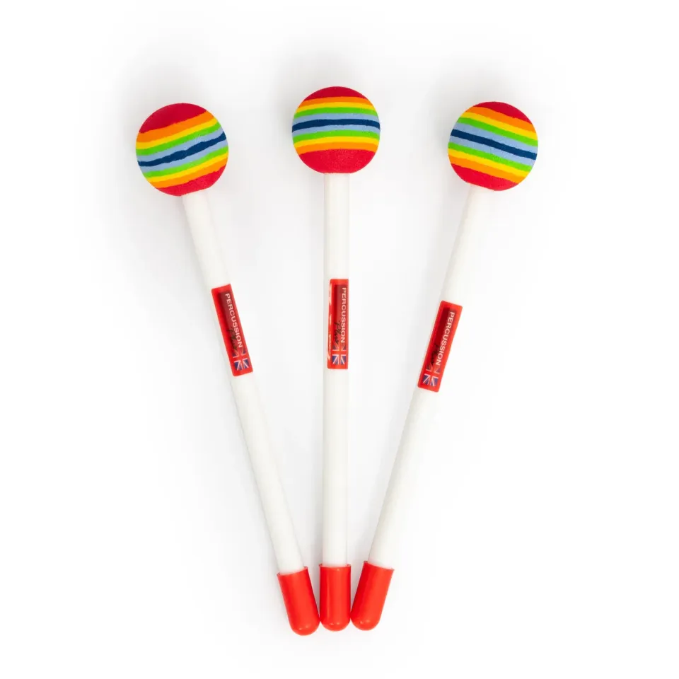 Percussion Plus lollipop drumstok schuim 3 stuks gekleurd