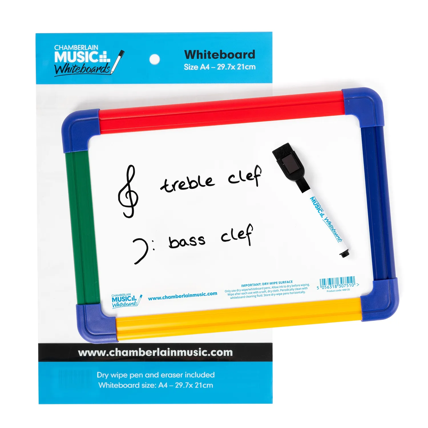 Chamberlain Music whiteboard A4 10 stuks magnetisch