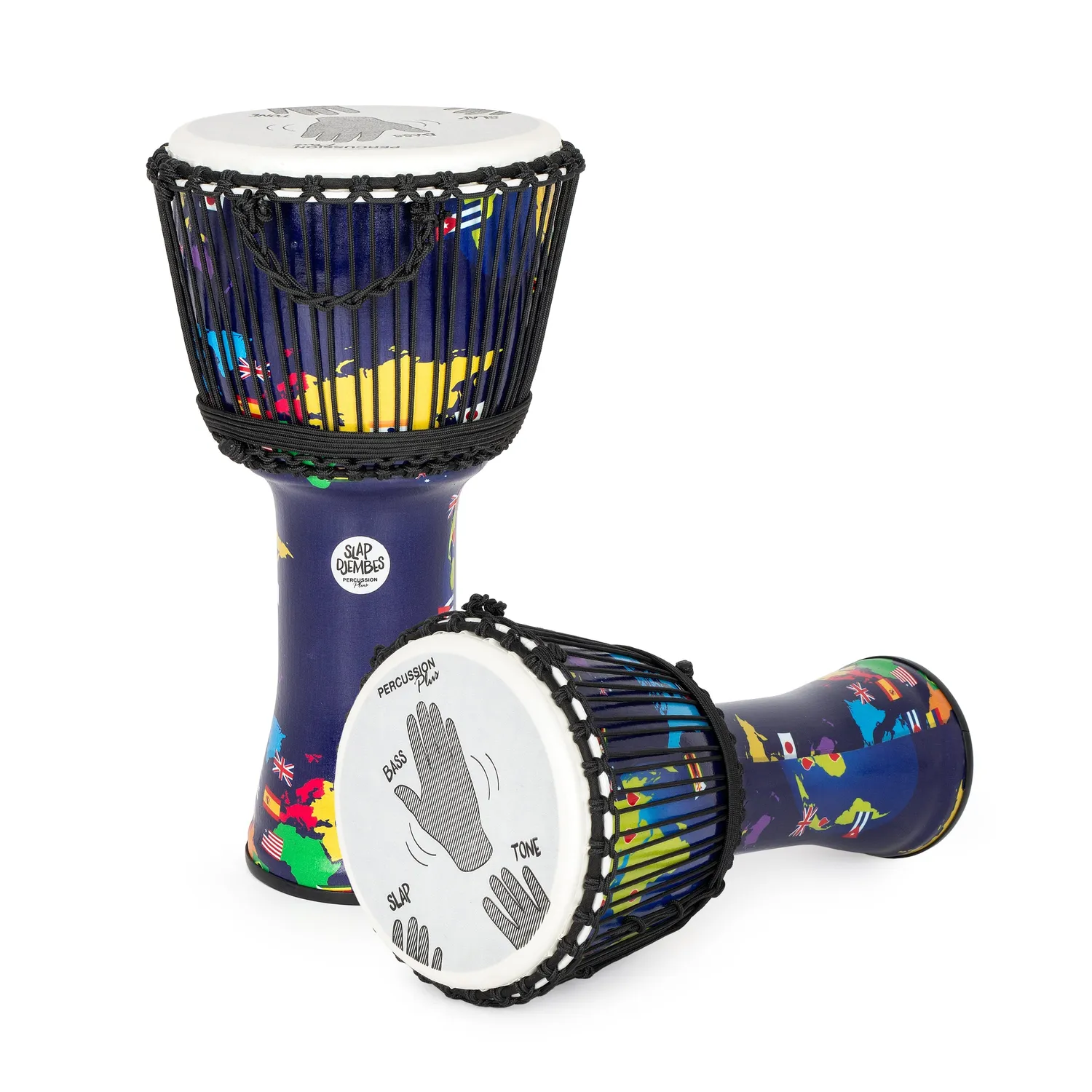Percussion Plus World Slap djembeset 15 stuks touwgestemd