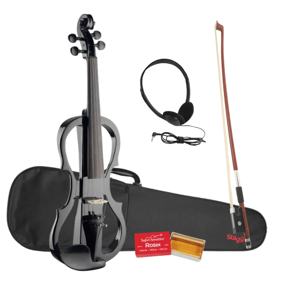 Stagg EVN X-4/4 elektrische viool zwart 4/4 set