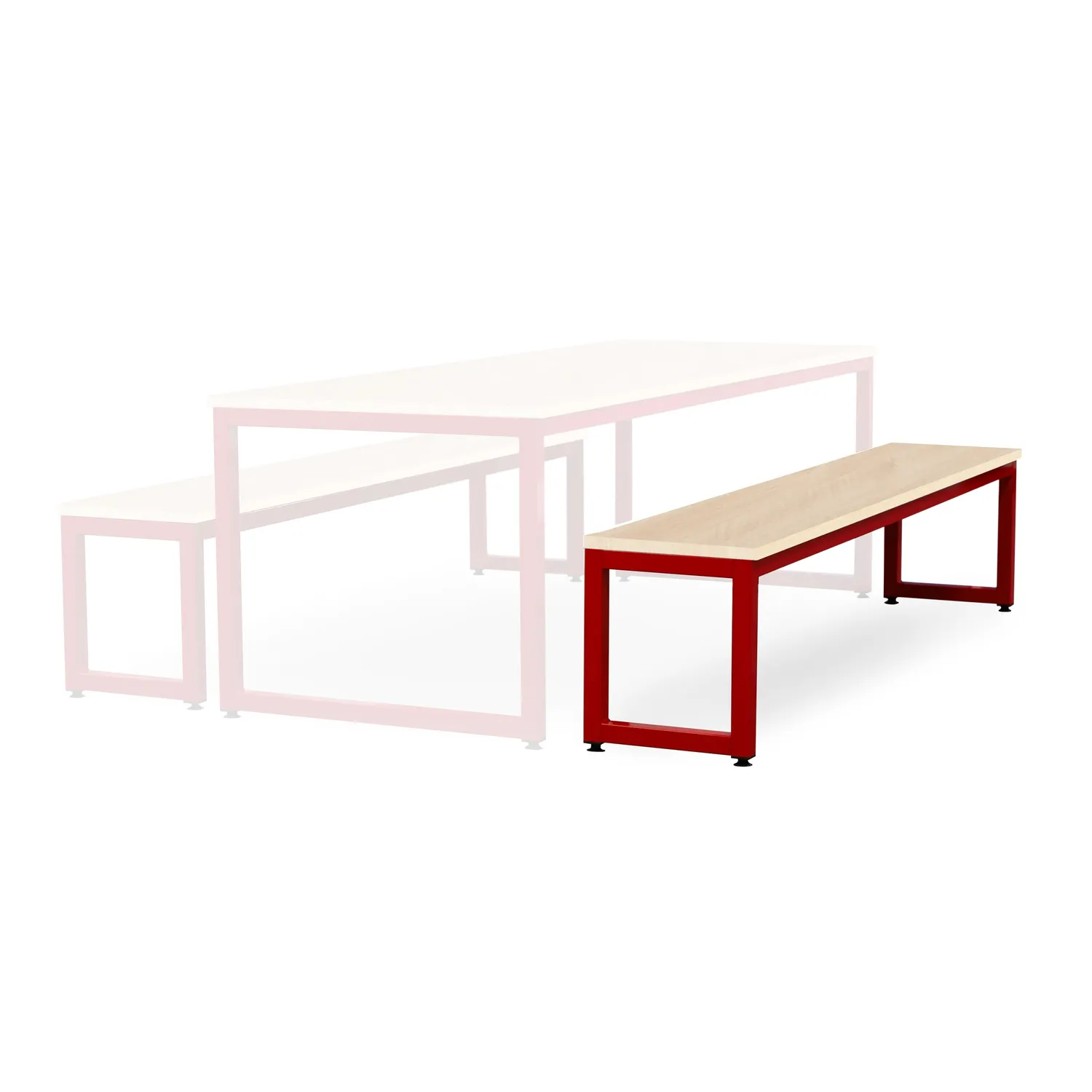 Monarch eetbank esdoorn 200 cm staal frame