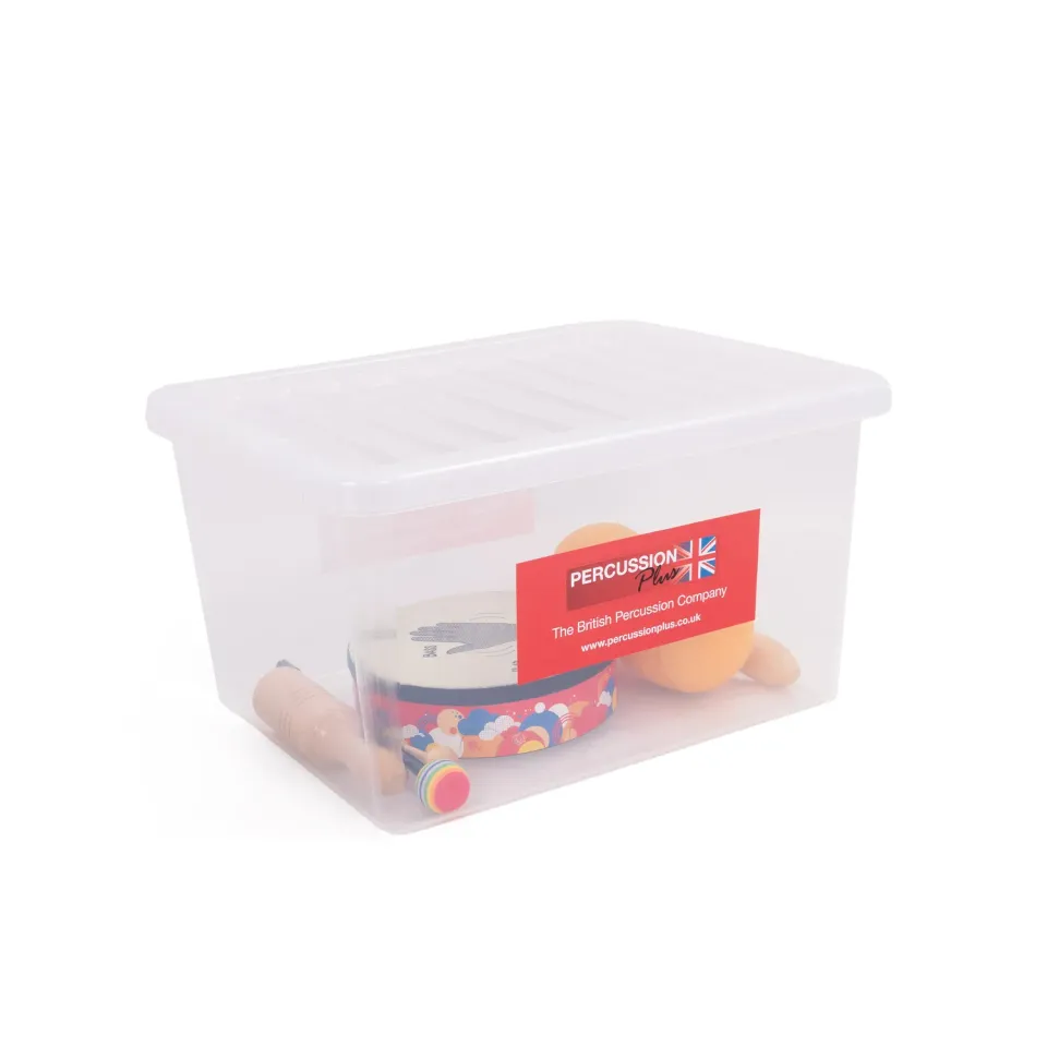 Percussion Plus opbergbox 31 liter transparant kunststof