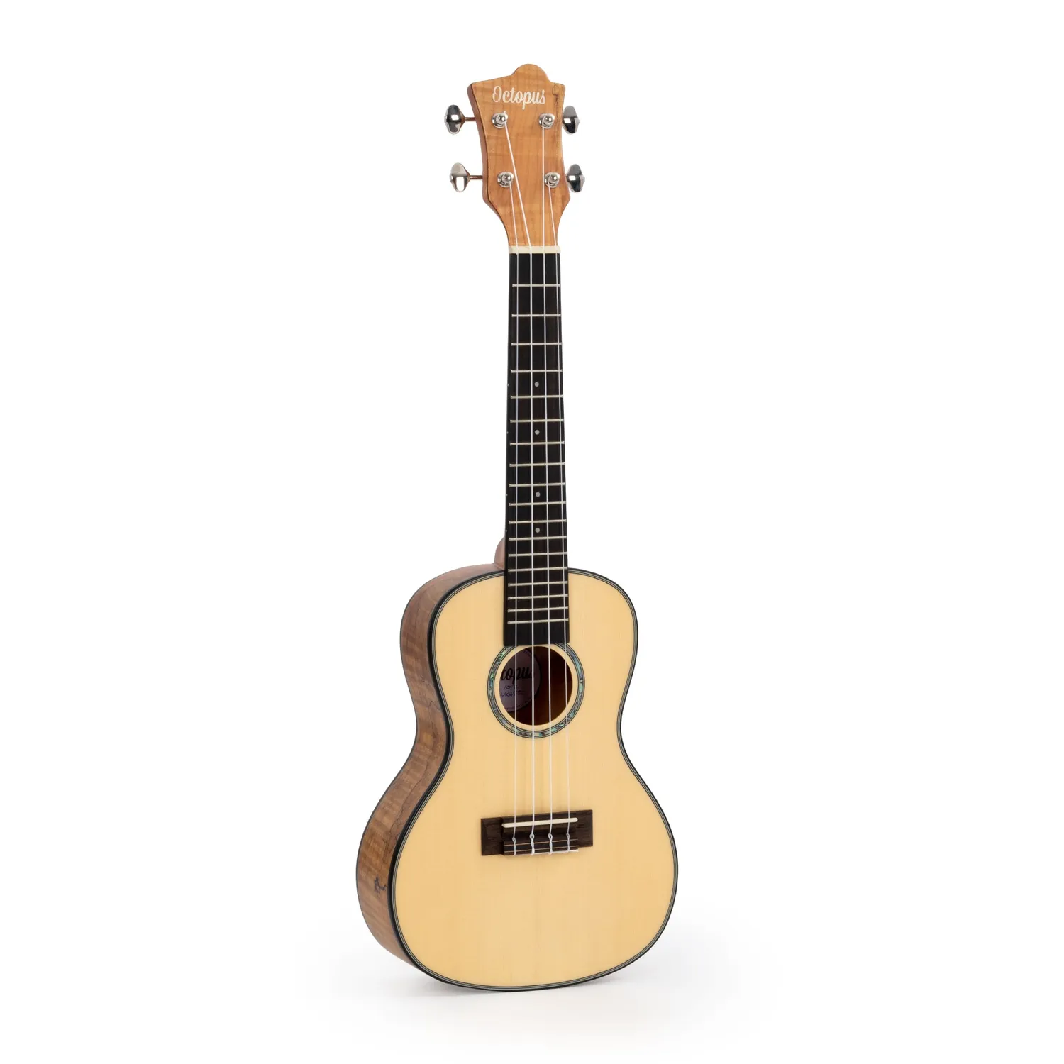 Octopus Spalted Maple concert ukelele massief bovenblad