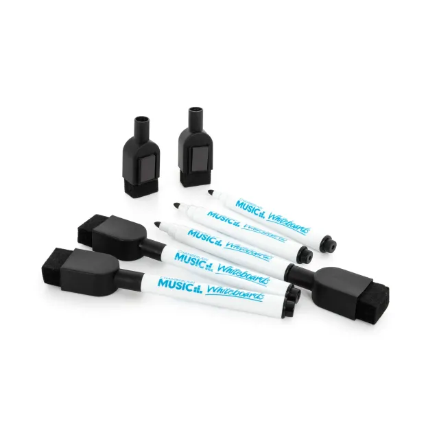 Chamberlain Music whiteboard stiften 5 stuks zwart magnetisch fine tip
