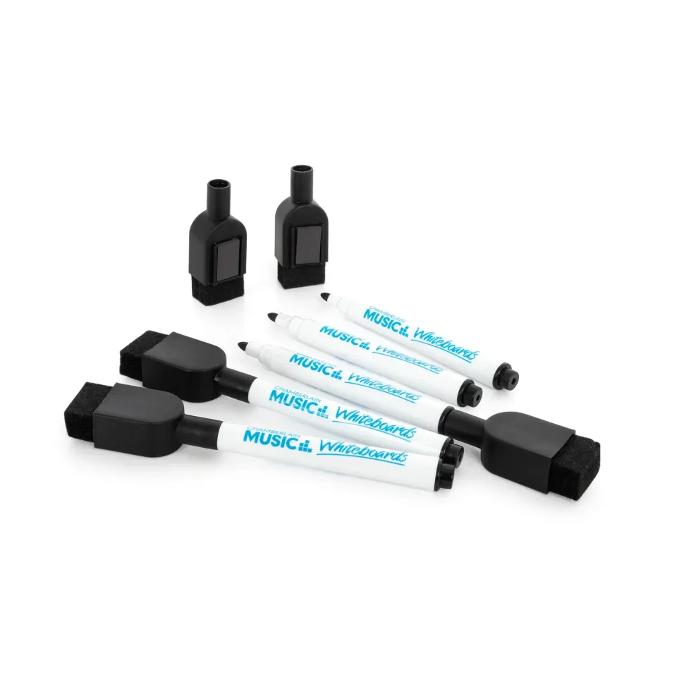 Chamberlain Music whiteboard stiften 5 stuks zwart magnetisch fine tip