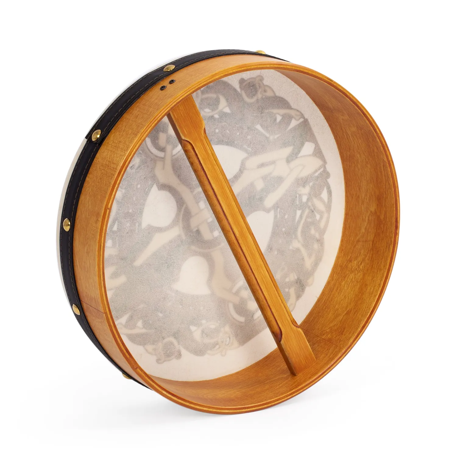 Percussion Plus bodhran Gaelic Cross 12 inch met tipper