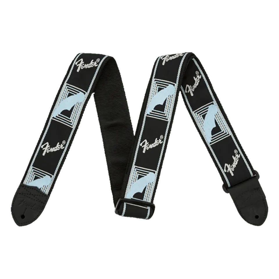 Fender Monogrammed 2" gitaarband zwart verstelbaar leer
