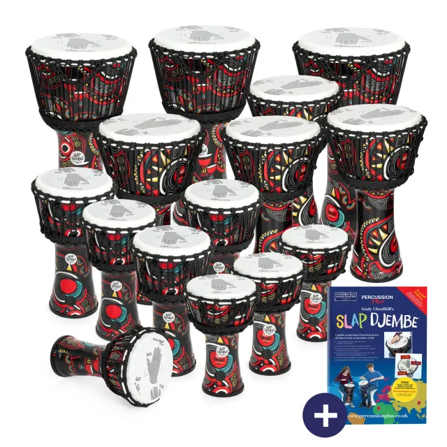 Percussion Plus Carnival Slap djembe set 15 stuks touwgestemd
