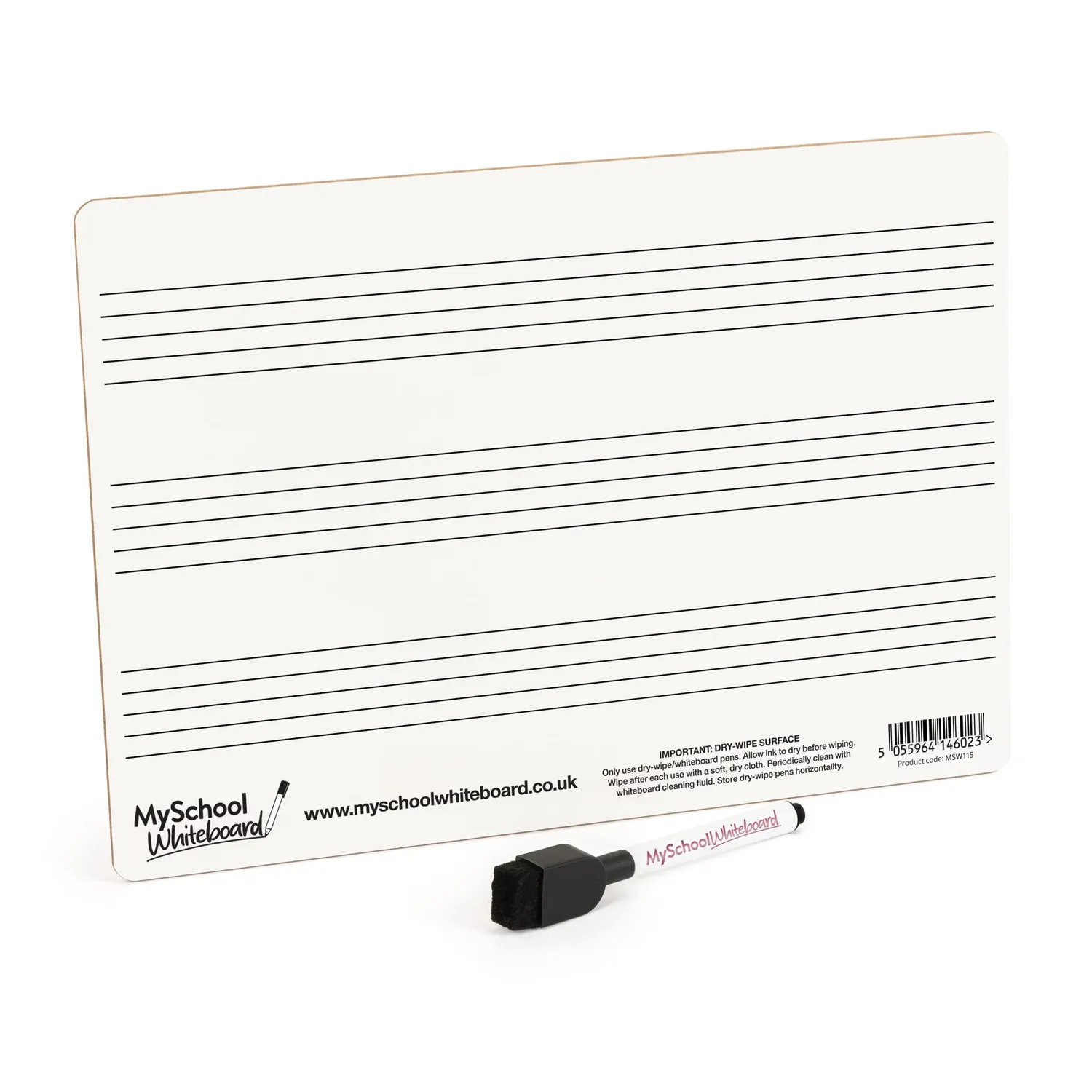 My School Whiteboard muziek whiteboard A4 set van 12 3 balken