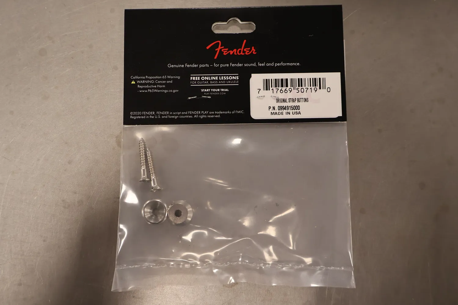 Fender Pure Vintage strap buttons nikkel 2 stuks