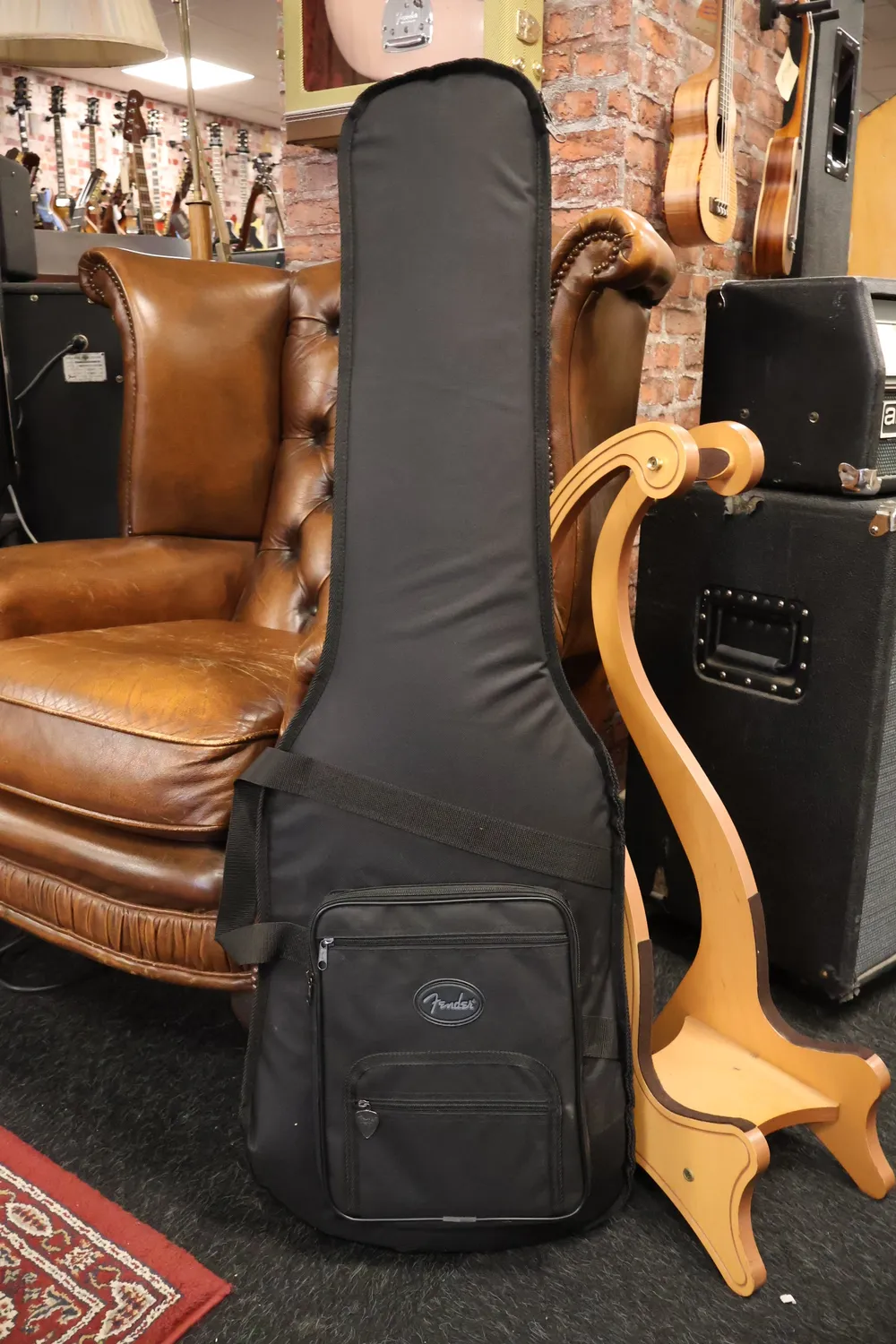 Fender American Performer Mustang basgitaar Surf Green