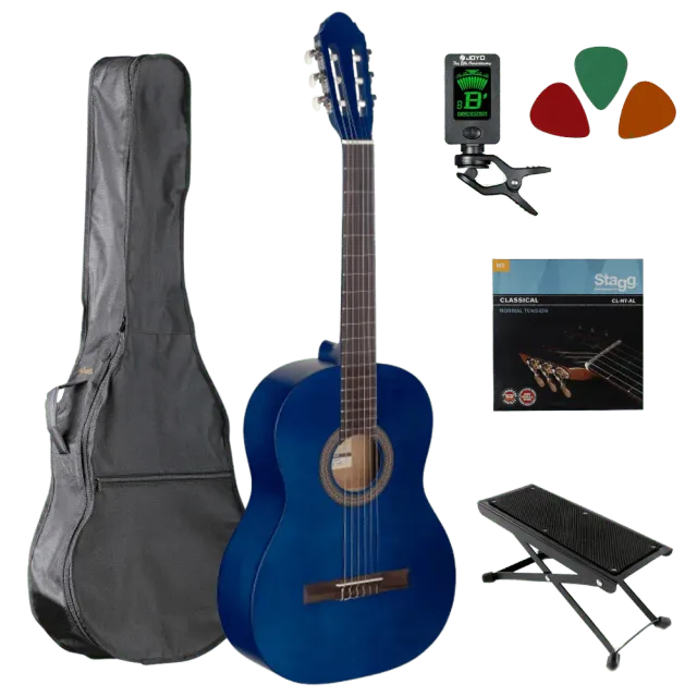 Music All In Starter 4/4 klassieke gitaar blauw complete set