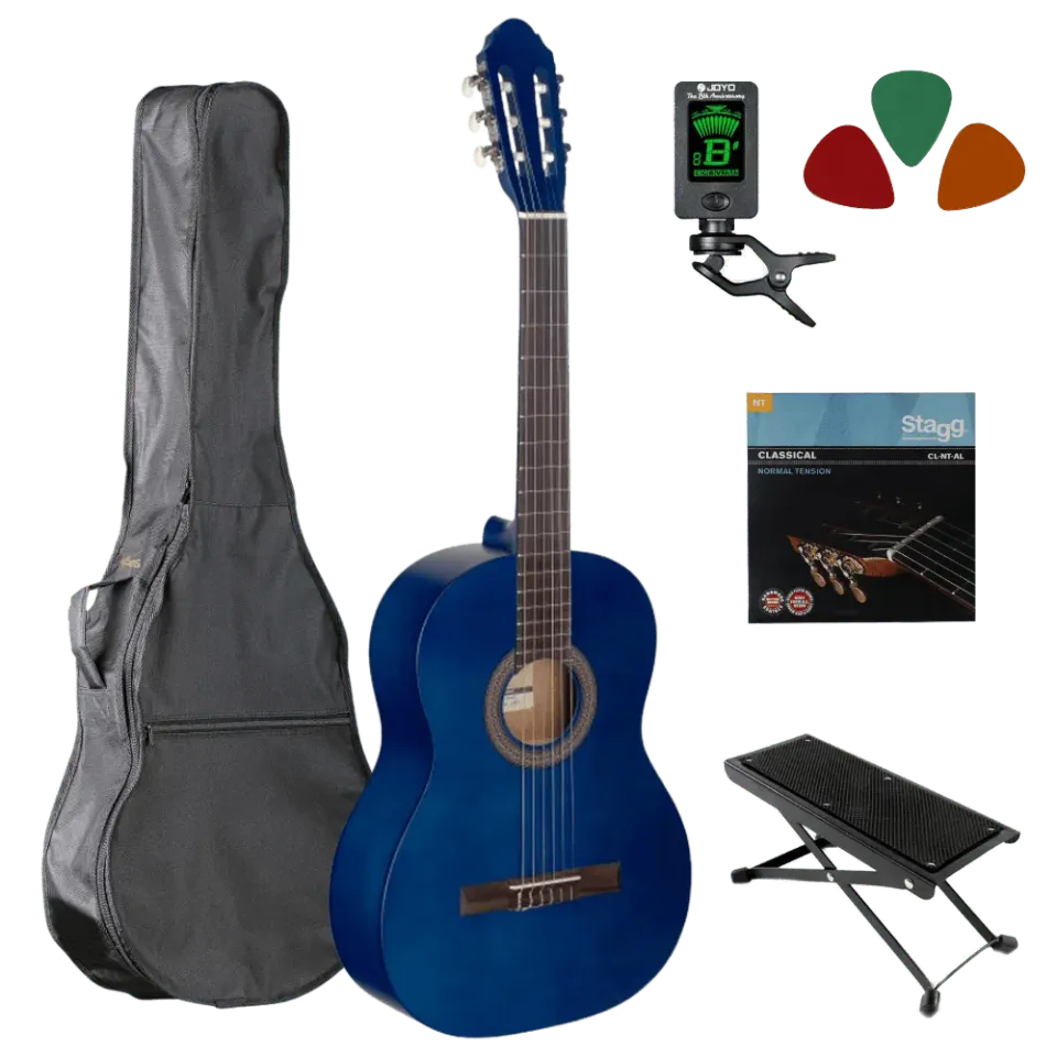 Music All In Starter 4/4 klassieke gitaar blauw complete set