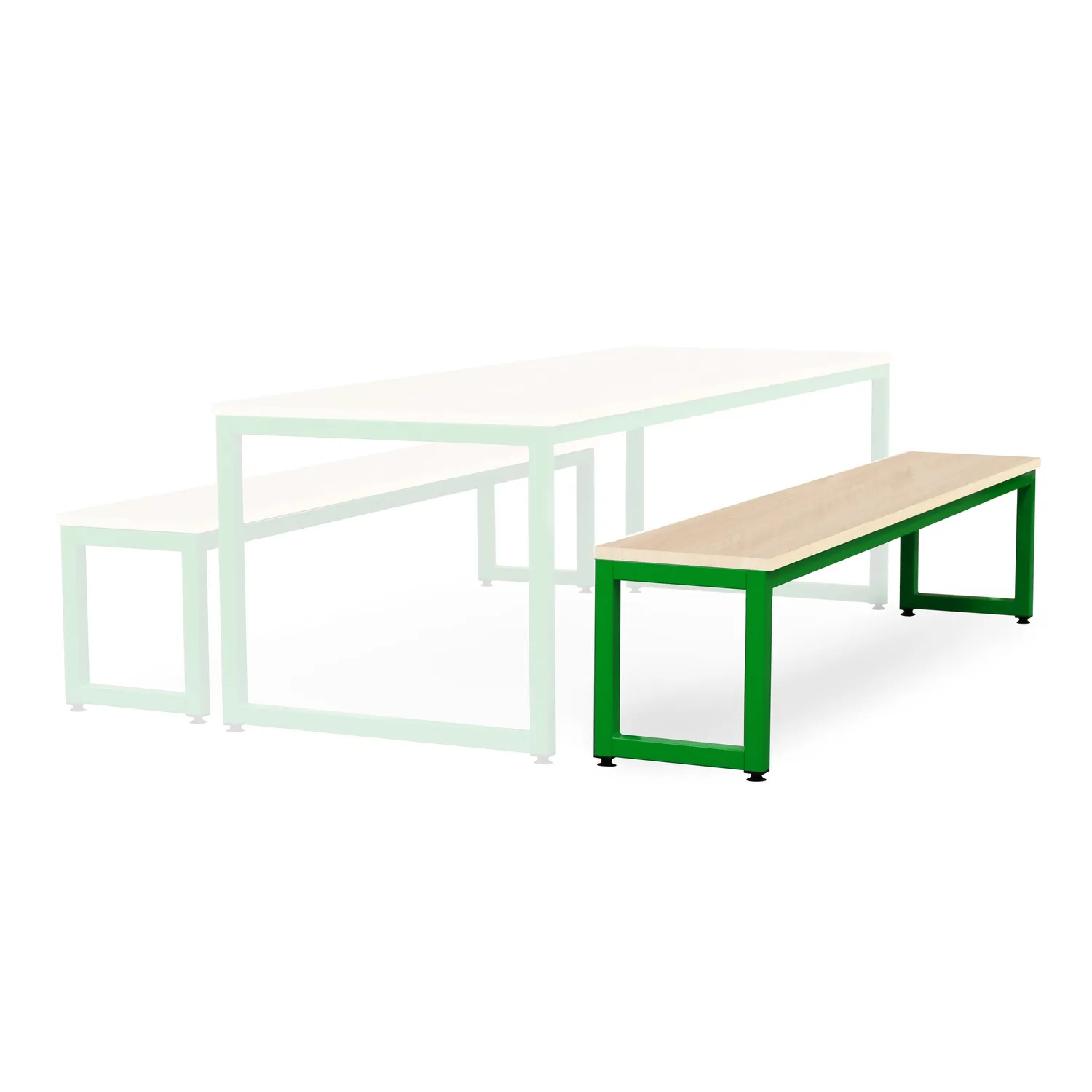 Monarch eetbank esdoorn 200 cm staal frame