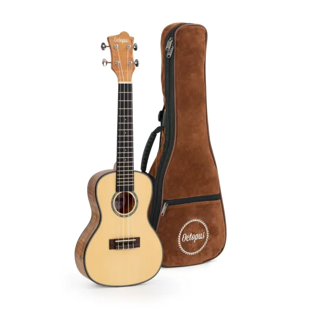 Octopus Spalted Maple concert ukelele massief bovenblad