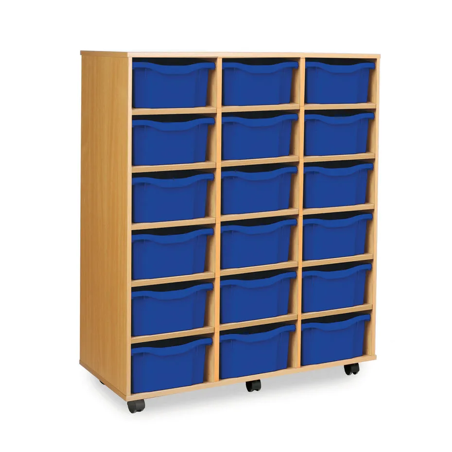 Monarch 18 opbergkast dubbele tray 3x6 blauw