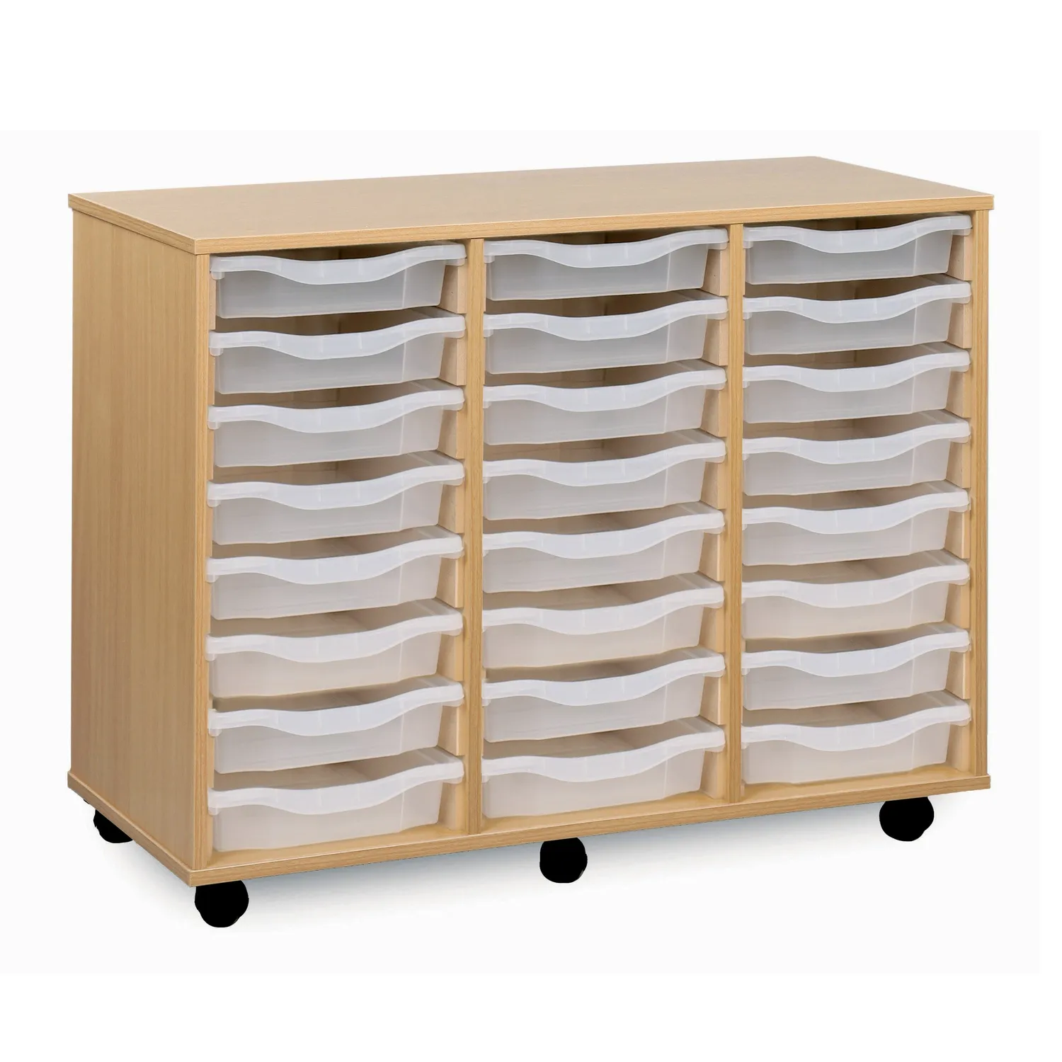 Monarch opbergkast 24 single trays blauw beuken 3x8