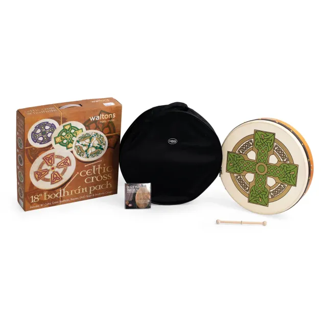 Percussion Plus Cloghan Cross bodhran 18 inch met tas