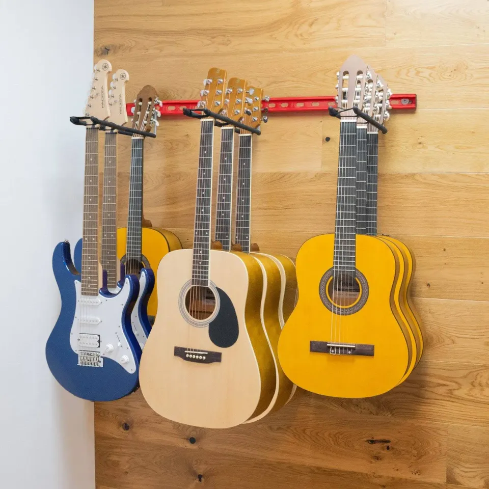 Gitaar wandhouder zwart 9 gitaren 1 meter