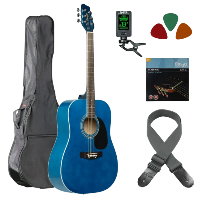 MAI Starter akoestische gitaar starterset blauw