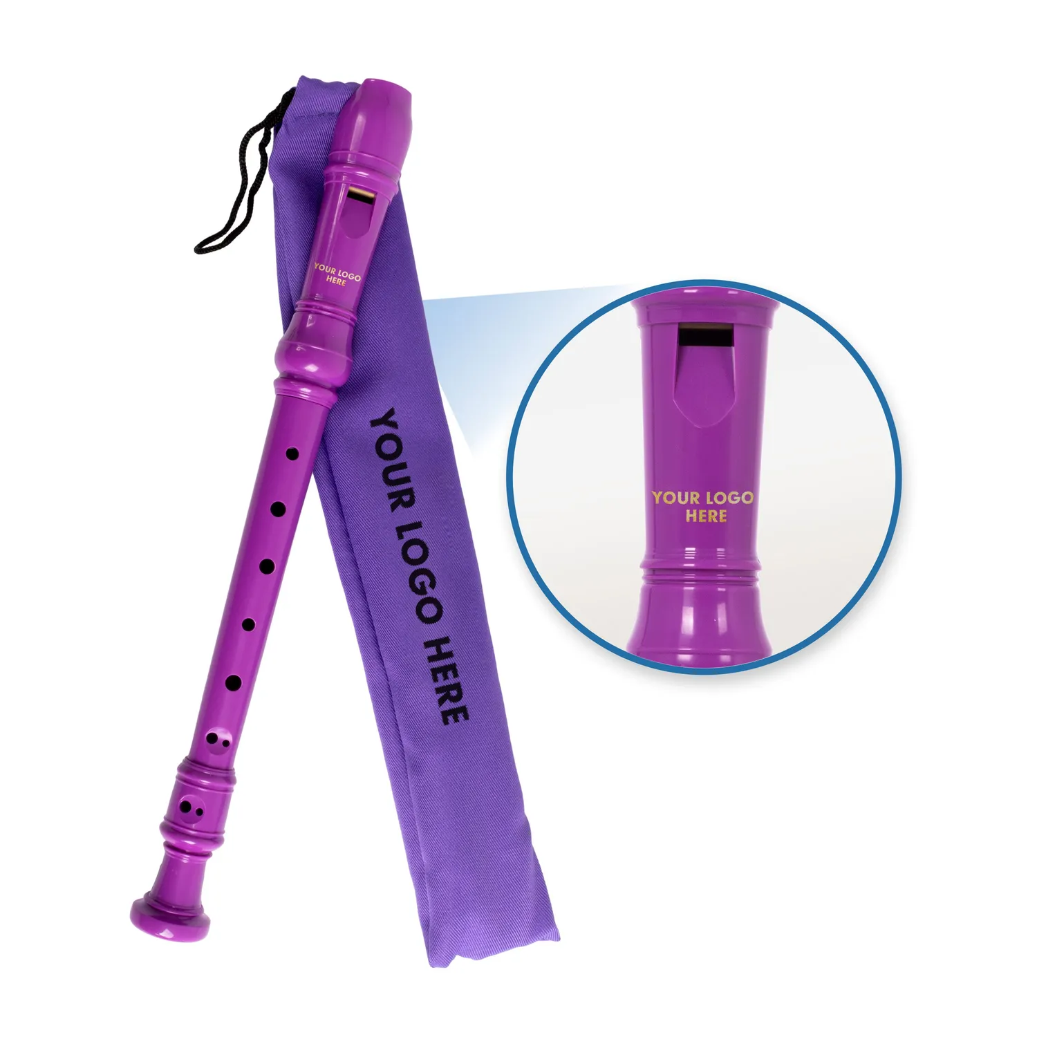 Recorder Workshop 301 blokfluit zwart met logo